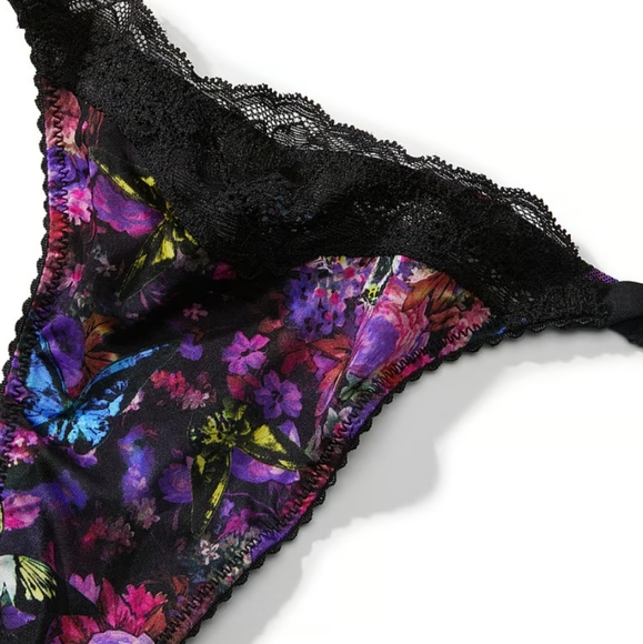Victoria's Secret Shine Strap Floral Lace Rhinestone Crystal Strappy Tho… - Picture 3 of 12